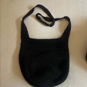 Black Crochet Shoulder Bag - Women's Beach Tote